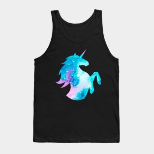 Rearing Galaxy Unicorn Tank Top